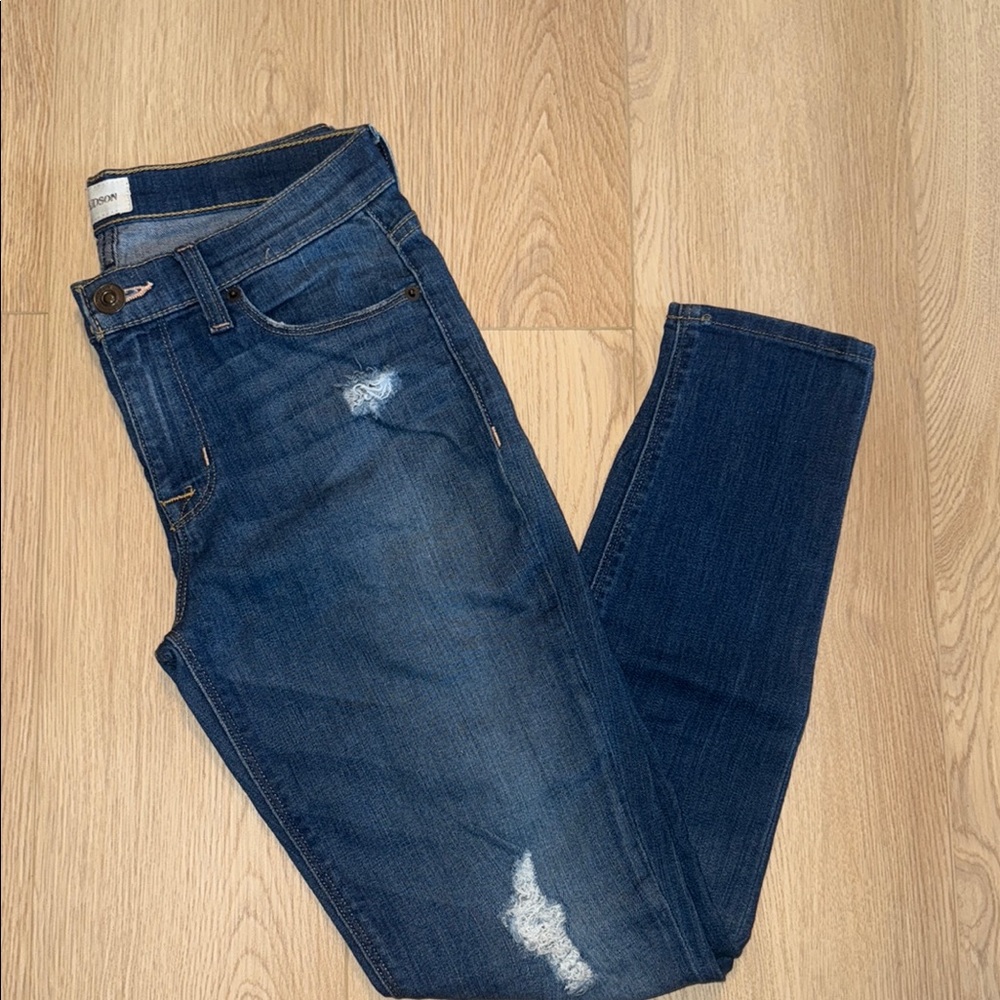 Hudson Jeans Dark Blue Distressed Denim
